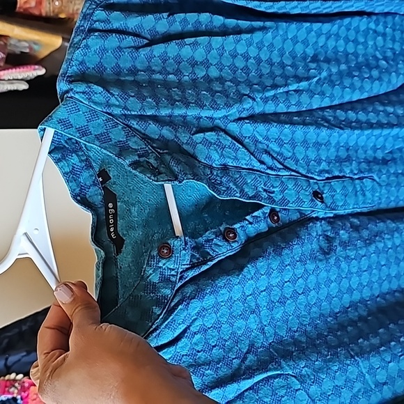 Mens Kurta (Blockprint Blue) - Picture 5 of 5